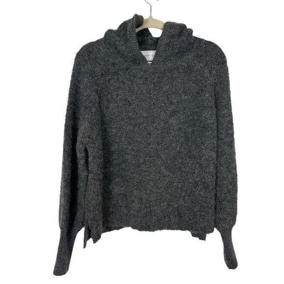 Eleven Six Sweater Womens Small Gray Alpaca Balloon Sleeve Pullover Jenn Hoodie - Picture 1 of 14